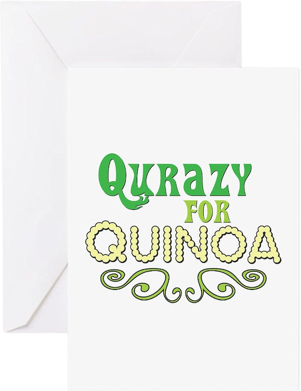 CafePress Qurazy For Quinoa Greeting Cards Folded Greeting Cards (10-pack) Matte