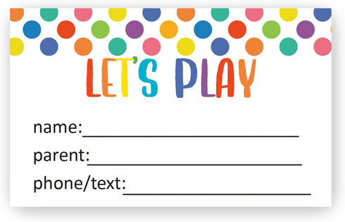 KONKAVA 50 Multicolor Play Date Cards, 3.5" x 2"