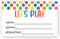 KONKAVA 50 Multicolor Play Date Cards, 3.5" x 2"