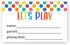KONKAVA 50 Multicolor Play Date Cards, 3.5" x 2"
