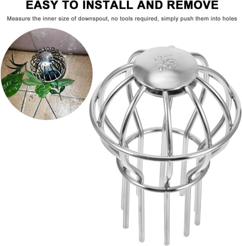 Hemobllo 2 pcs Grille Downspout Cover, Outdoor Gutter Guard Sink Filter Strainer, Stainless Steel Hair Strainer