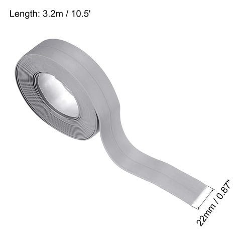 uxcell Waterproof Seal Caulk Strip Tape Self Adhesive 0.87"W x 10.5'L PVC Sealing Tape for Kitchen Bathroom Grey