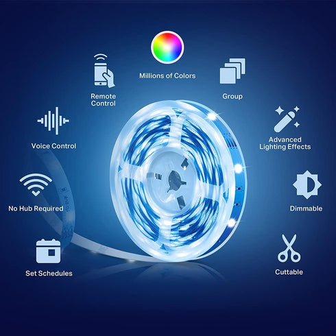 16.4ft 16 25,000 (KL400L5) Kasa Smart LED Light Strip, WiFi LED Strip Works with Alexa, Google Home, SmartThings, High