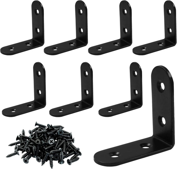 Zorveiio 8 Pcs L Bracket Corner Brace 1.8" x 1.8" Metal Corner Bracket