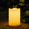 Solar Candles Outdoor Waterproof, 3" x 4.5" Ivory White Flameless LED Pillar Candles with Dusk to Dawn Light Sensor