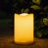 Solar Candles Outdoor Waterproof, 3" x 4.5" Ivory White Flameless LED Pillar Candles with Dusk to Dawn Light Sensor