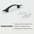 KNOBWELL 6 Pack 3 inch Black Cabinet Handles, Wave Style Black Handles for Cabinet and Cupboard, 3 inch Hole Center