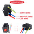 3Pcs AC 10A 15A 250V Rocker Switch Power Socket Inlet Module Plug, IEC320 C14 10A Male Power Switch