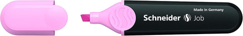 Schneider Job Pastel Highlighter, Chisel Tip, Box of 10 Highlighters (Light Pink Ink)