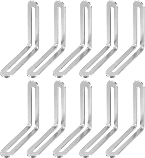 M METERXITY 10-Pack Adjustable L-Shape Corner Brace, 3.15 x 3.15 in Stainless