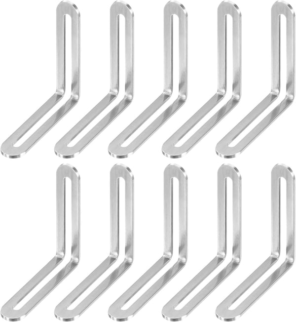 M METERXITY 10-Pack Adjustable L-Shape Corner Brace, 3.15 x 3.15 in Stainless
