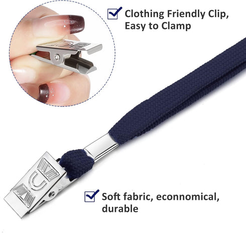 Marspark 200 Pcs Name Tag Lanyards with ID Holder, Resealable Flat Neck Lanyards, Waterproof Plastic Clear Name Badges