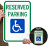 SmartSign (Pack of 2) 18 x 12 inch Federal Handicap Reserved Parking Sign, 120 mil Aluminum Composite, Engineer Grade