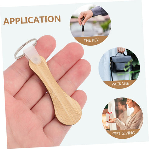 HOODANCOS 12pcs Set Bamboo Shopping Trolley Release Keyring Disassemblable Token Coins Key Ring for Easy Access