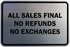 Signs ByLITA Classic Framed All Sales Final No Refunds No Exchanges Sign, Brushed Silver, Small 1 Pack