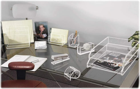 Kantek Acrylic File Sorter, Desk Organizer, 10.5-Inch Wide x 7.5-Inch Deep x 6.7-Inch High, Clear (AD245)