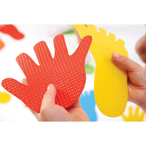 edxeducation-63525 Hand and Foot Mark Set, Includes 2 Large Die for Obstacle Courses, Gross Motor Skills