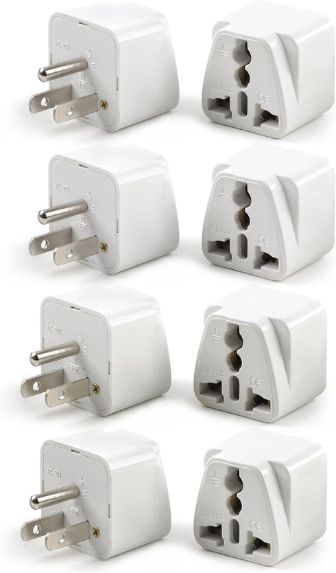8 Pack Universal Adapter, UK to US Adapter, Europe to US Plug Adapter, Travel Adapters, American Outlet Plug Adapter