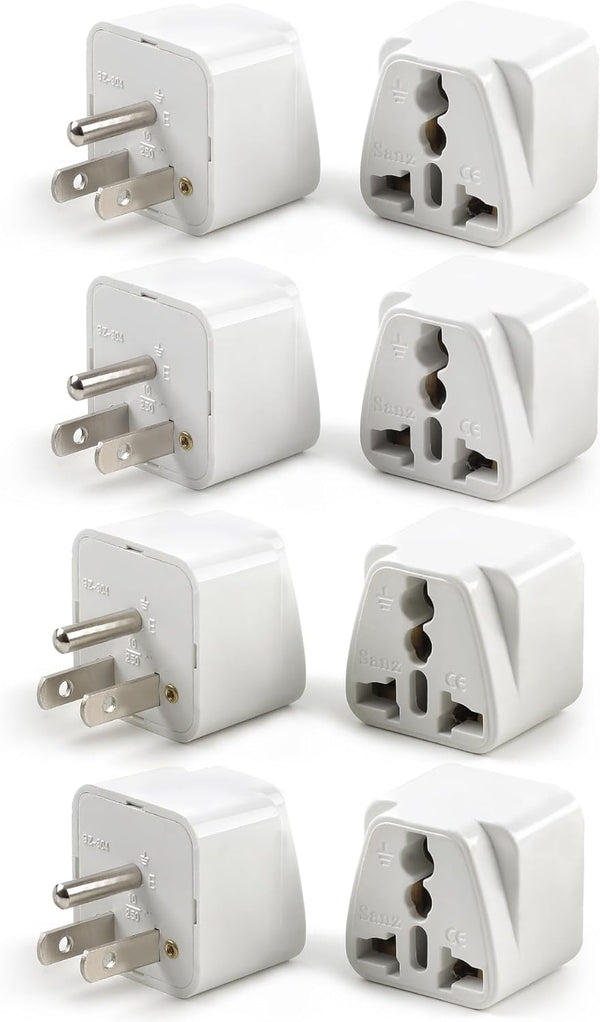 8 Pack Universal Adapter, UK to US Adapter, Europe to US Plug Adapter, Travel Adapters, American Outlet Plug Adapter