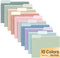 SUNEE File Folders, Letter Size, 10 Pastel Colors, 100 Pack Manila Folders, 1/3-Cut Tabs for Documents