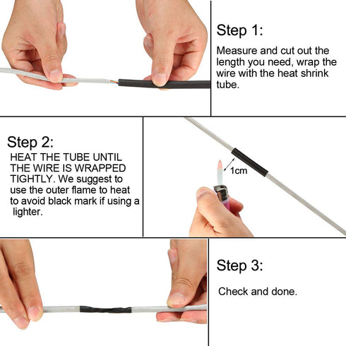 uxcell 1m Clear Heat Shrink Tubing, 3.5mm Dia, 2:1 Heat Shrink Tube Wrap Cable Sleeve