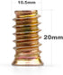 40Pcs Anwenk 1/4"-20 x 20mm Furniture Screw in Nut - Threaded Wood Inserts Bolt Fastener Connector for Wood Furniture