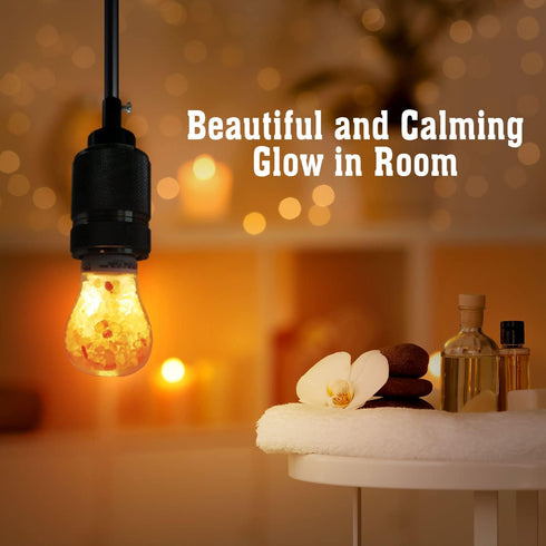 Bulb, 60-Watt Bulb 4 Count Himalayan Glow LED Light Patent Design Equivalent, Warm Amber Glow, Salt Light