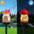 YZYOE Solar Powered Red Mushroom House Lamp, Garden Decoration Resin Cute Mushroom House