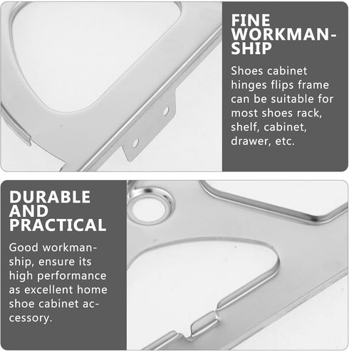 Garneck Shoe Cabinet Flip Frame Metal Hinges Practical Shoe Rack Drawer Bracket Stainless Steel Single Layer