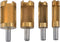 4pcs Wood Plug Hole Titanium Coated Cutter Drill Bits Set - 1/4" 3/8" 1/2" 5/8" Cutting Dowel Power Woodworking