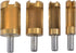 4pcs Wood Plug Hole Titanium Coated Cutter Drill Bits Set - 1/4" 3/8" 1/2" 5/8" Cutting Dowel Power Woodworking