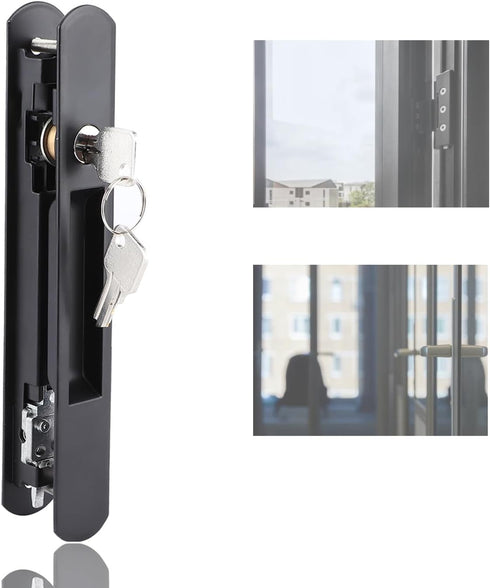 Sliding Door Handle Set, Simple Style Mobile Double Sided Lock Catch for Sliding Glass Door and Windows