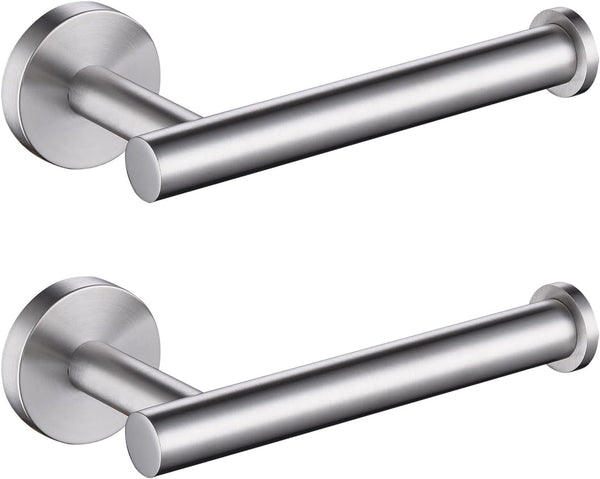 Toilet Paper Holder, SUS304 Stainless Steel Round Size, Brushed Nickel, 2 Pack