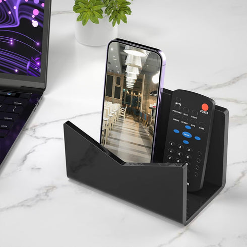 Richboom Black Acrylic Mail Holder, Envelope Holder for Desk Countertop, Letter Holder for Home Office School