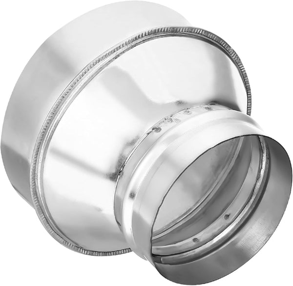 PATIKIL 6 Inch to 4 Inch Duct Reducer, Galvanized Steel Air Ducting Pipe Vent Hose for HVAC and Dryer Ventilation