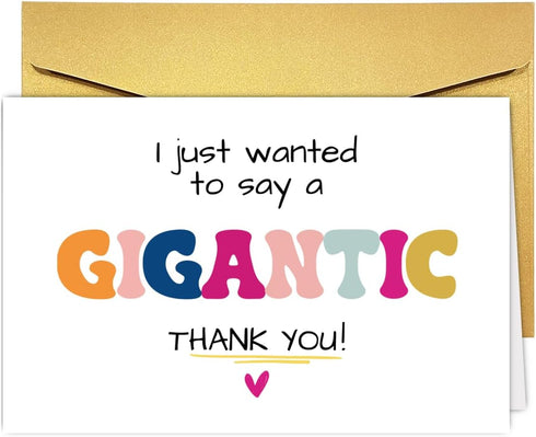 CTVSPC Cute Gigantic Thank You Card for Him Her, Appreciation Cards&Gifts for Teacher