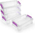 BTSKY 4 Pack Extra Large Capacity Storage Box for Pencils, Stackable Translucent Clear Desk Organizer for Office