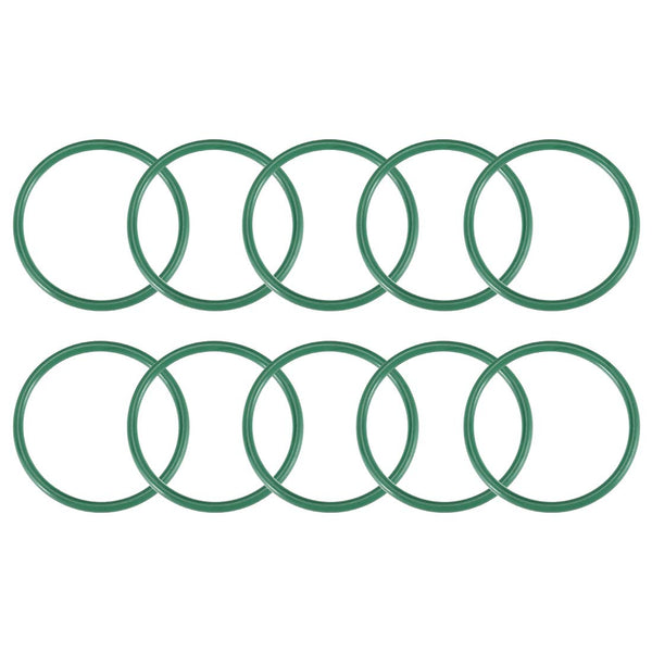 uxcell Fluorine Rubber O-Rings, FKM Seal Gasket for Machinery Plumbing, 32mm OD 28mm ID 2mm Width, Green, Pack of 10