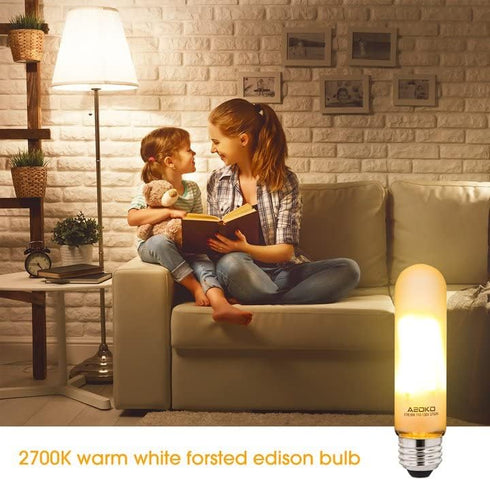 ASOKO T10 LED Frosted Bulbs, Warm White 2700K, 6W Dimmable, 60 Watt Equivalent, E26 Medium Base, 3 Pack