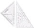 Klanata Large 405mm Marine Navigation Triangle Ruler & Protractor Set, Crystal Clear Acrylic