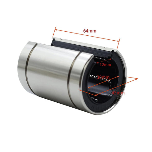 LM30UUOP Linear Ball Bearings, Open Type 30mm Bore Dia, Nickel Plated, Pack of 4