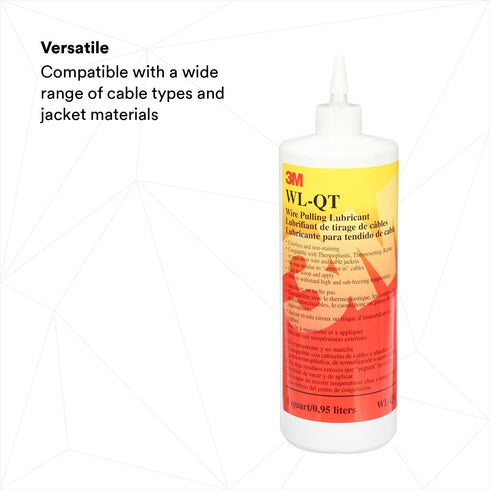 3M 1 Cable Pulling Lubricant Gel - Quart, Ideal for Various Cable Types