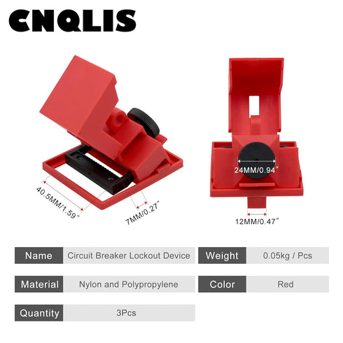 Circuit Breaker Lockout Device for 480/600 Clamp-on Electrical Single Pole Breaker (3Pcs)