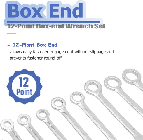 Mesee 10 Pieces Mini Combination Wrench Set, Dual-Use Spanner Hand Repair Tool for Automotive Bike Home Appliance