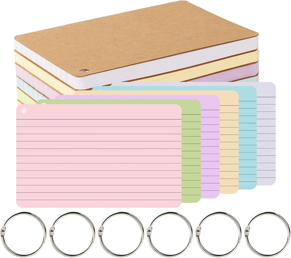 zmybcpack 6 Pack 360 Pcs Lined Index Cards 5 x 8 Inches,