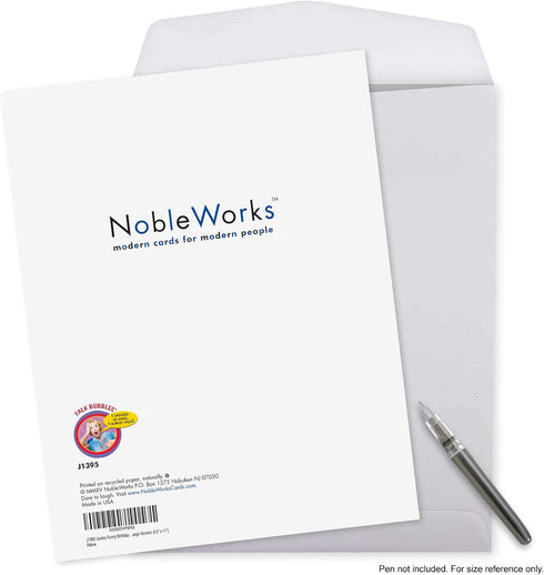 NobleWorks Big Funny Birthday Card 8.5 x 11 Inch with Envelope, A Recent Study J1395 (1 Pack)