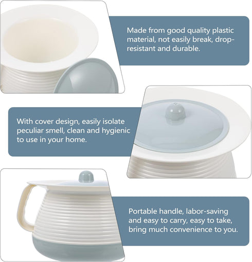 Cabilock Reusable Chamber Pot Potty Urine Plastic Bedroom Urinal Pee Pot Bucket Portable Toilet Spittoon with Lid