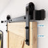 ZEKOO J-Style Sliding Barn Door Hanger, Roller, Stopper, Floor Guide, Black