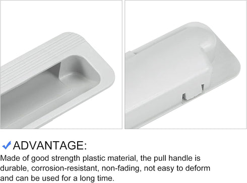 Recessed Flush Pull Handle (110x37x16mm), 2Pcs Plastic Rectangular Inset Hidden Handles for Cupboard Door Drawer