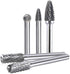 10pc Tungsten Carbide Burr Set, 1/4" Shank Double Cut Rotary Cutting Bits for Woodworking